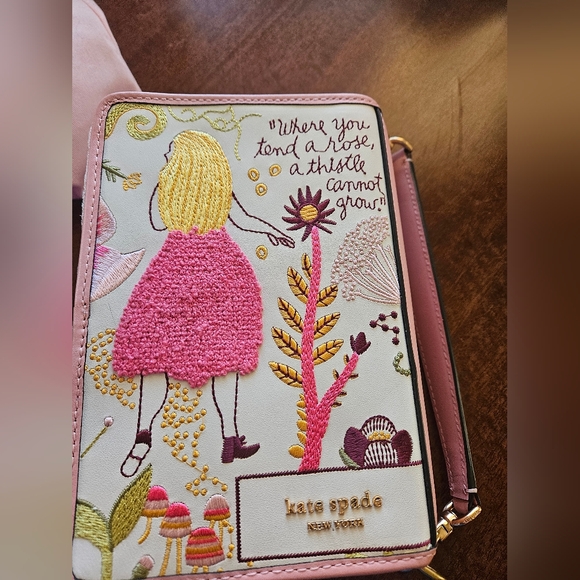 Kate Spade Storyteller Secret Garden Embroidered 3d Book Crossbody - Picture 3 of 5